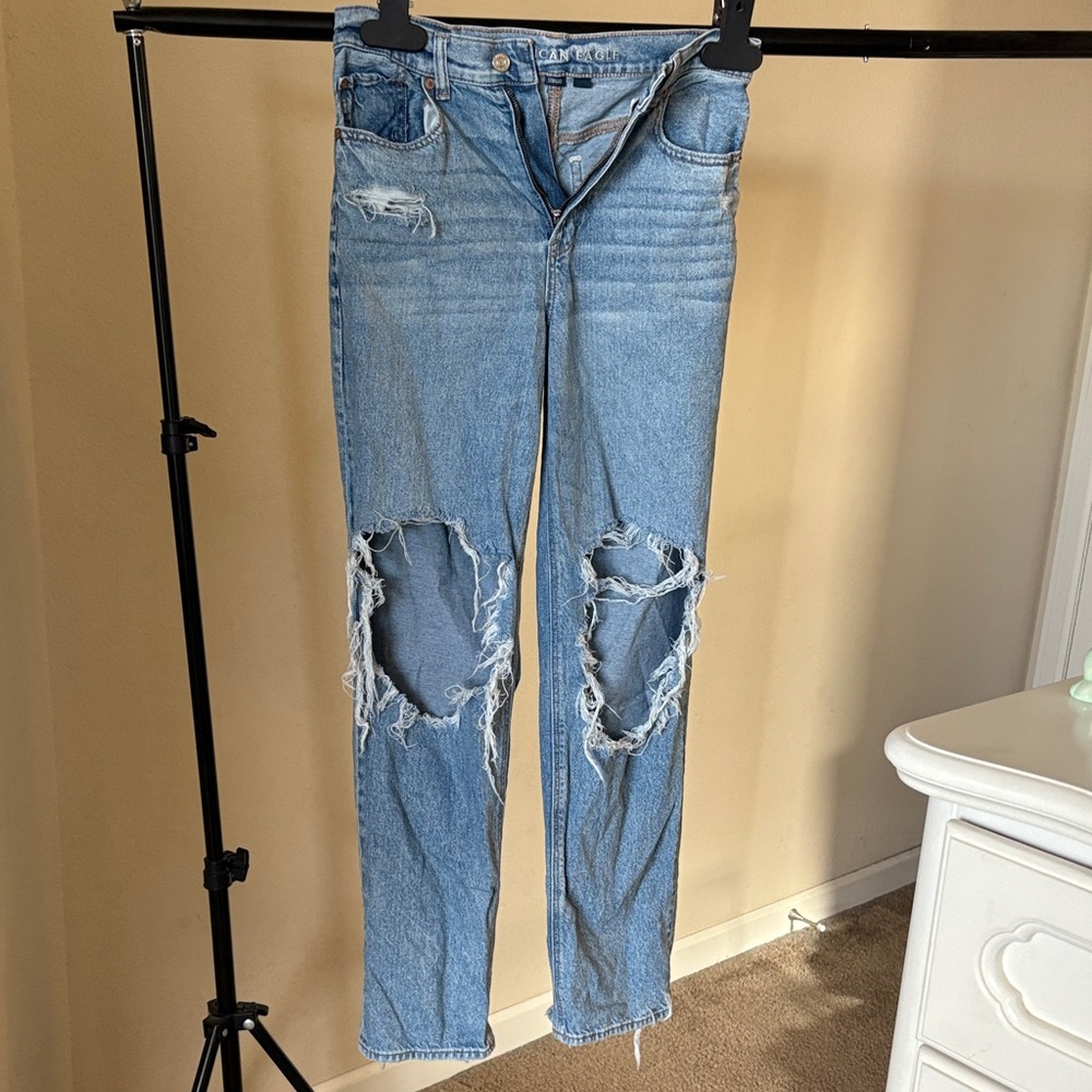 American Eagle Outfitters Medium Blue Ripped Jeans